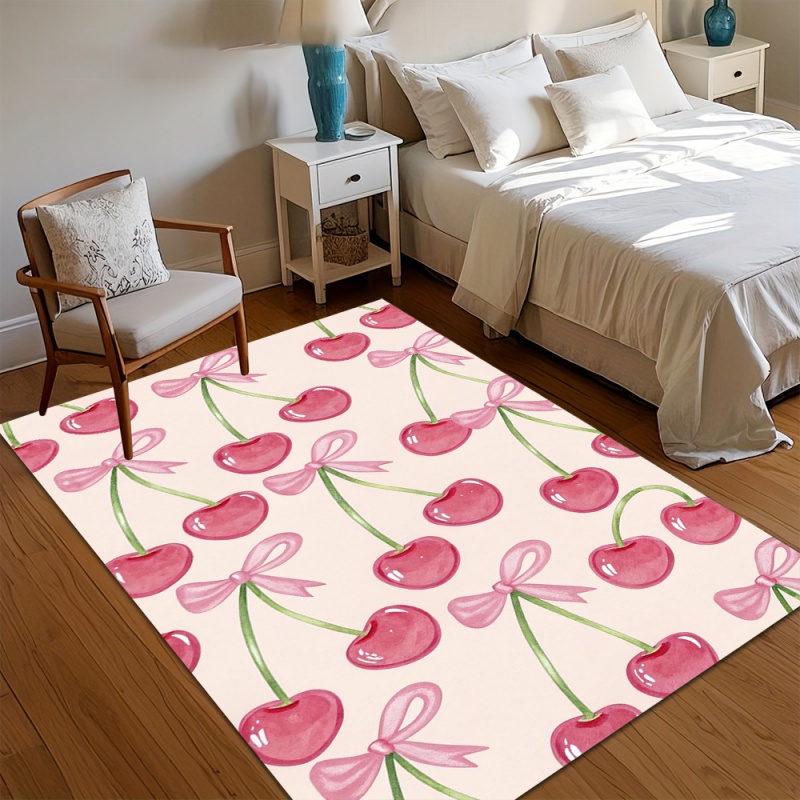 Cute Pink Striped Bow Area Rug - Commercial Ribbon Printing Machine recension och pris