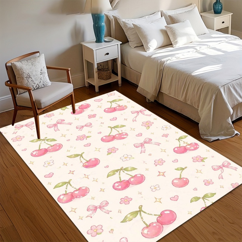 Cute Pink Striped Bow Area Rug - Commercial Ribbon Printing Machine recension och pris