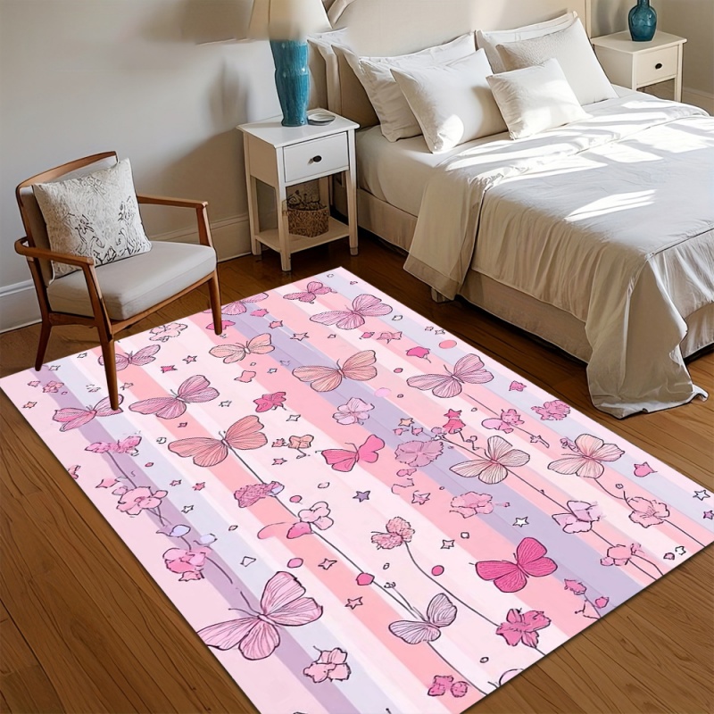 Cute Pink Striped Bow Area Rug - Commercial Ribbon Printing Machine recension och pris