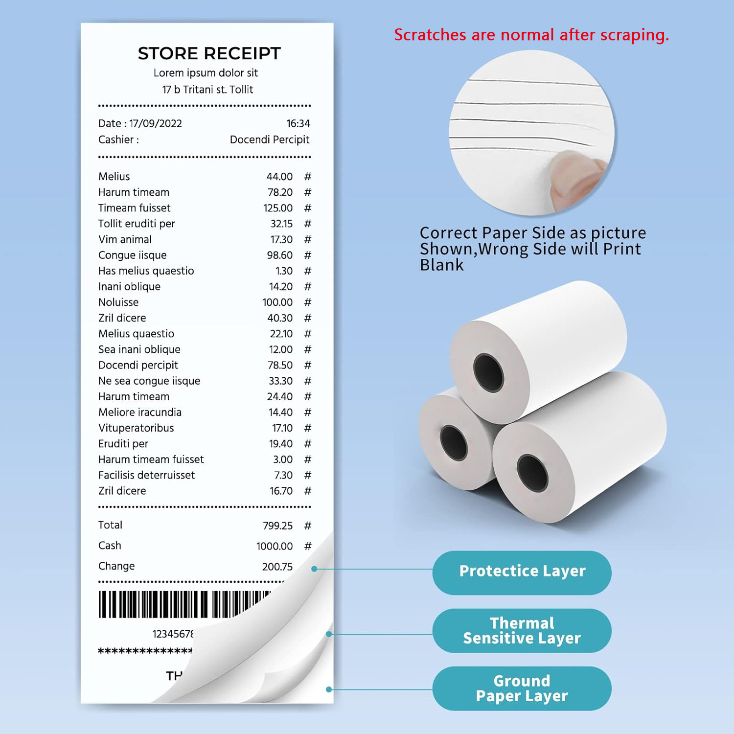 80MM Thermal Receipt Paper 3/6 - Commercial Printing Paper recension och pris