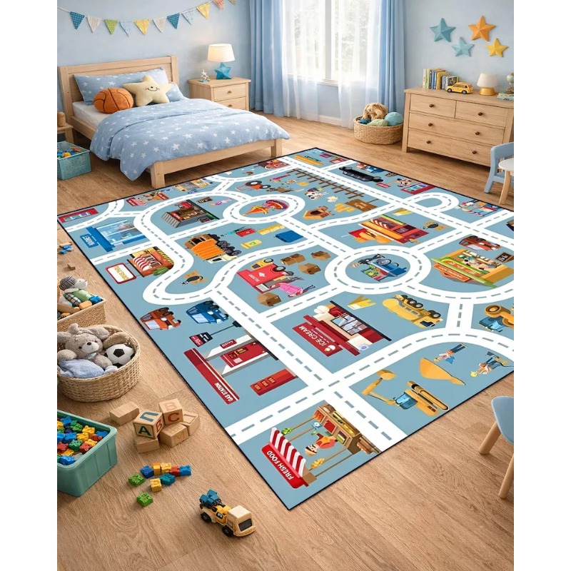 Cartoon City Traffic Road Map  - Commercial Road Printing recension och pris