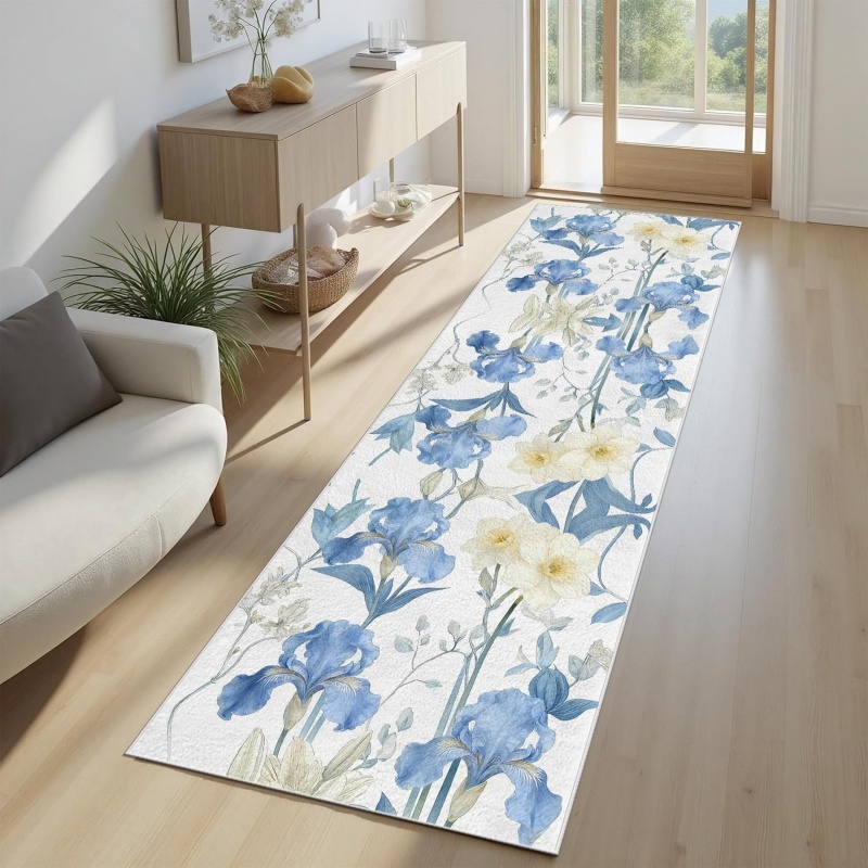 Watercolor Blue Iris Floral Ru - Hall Commercial Printing recension och pris