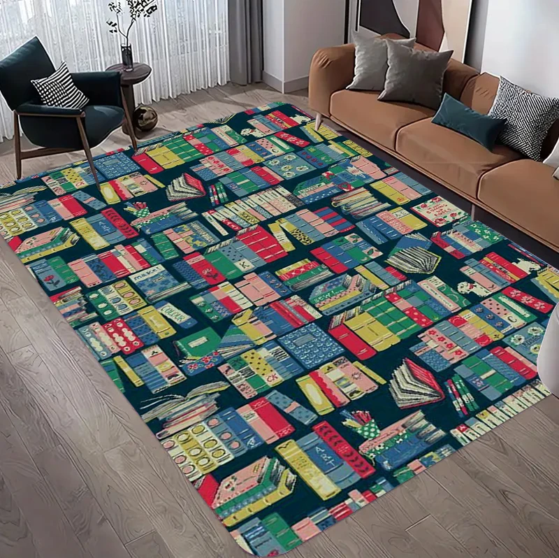 Vintage Book Print Area Rug, R - Commercial Book Printing Machines recension och pris
